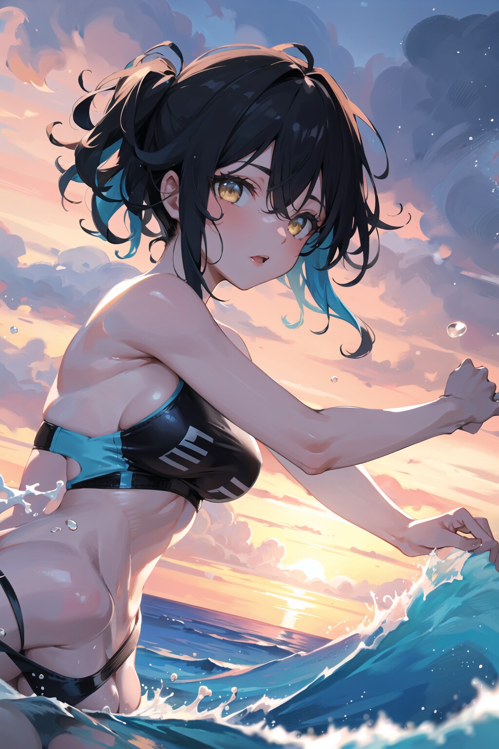 インナーカラーと水着