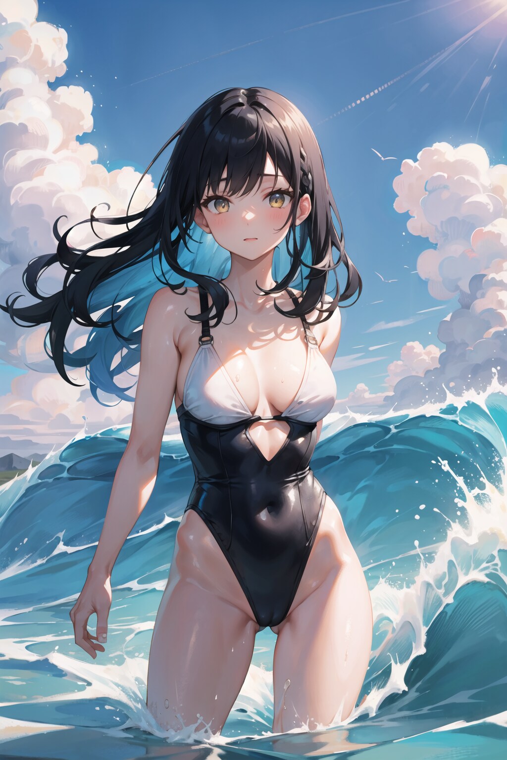 インナーカラーと水着