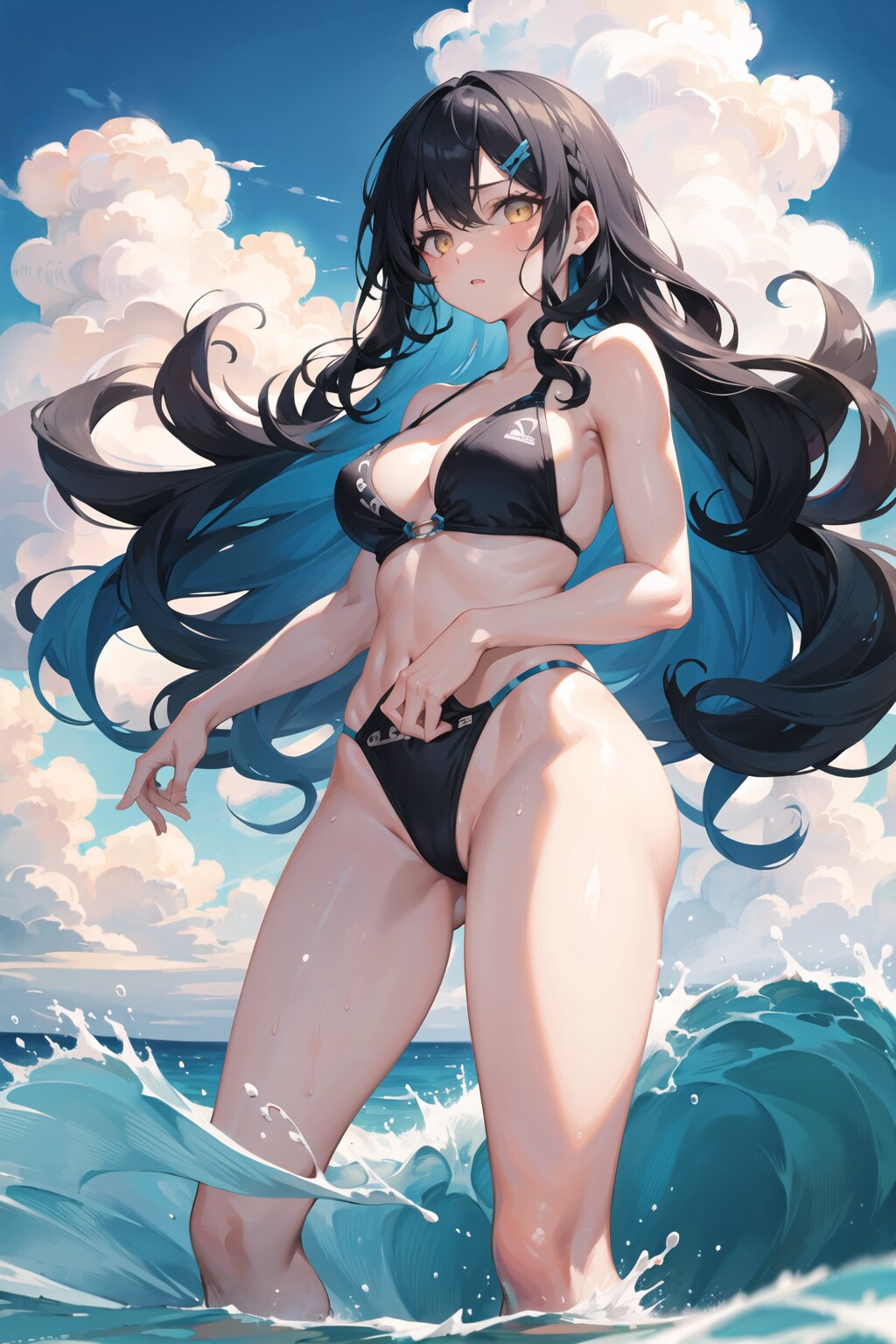 インナーカラーと水着