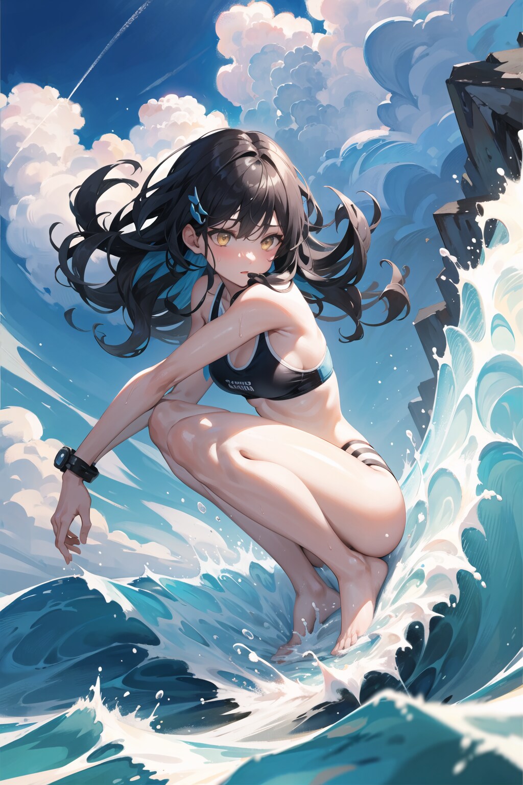 インナーカラーと水着