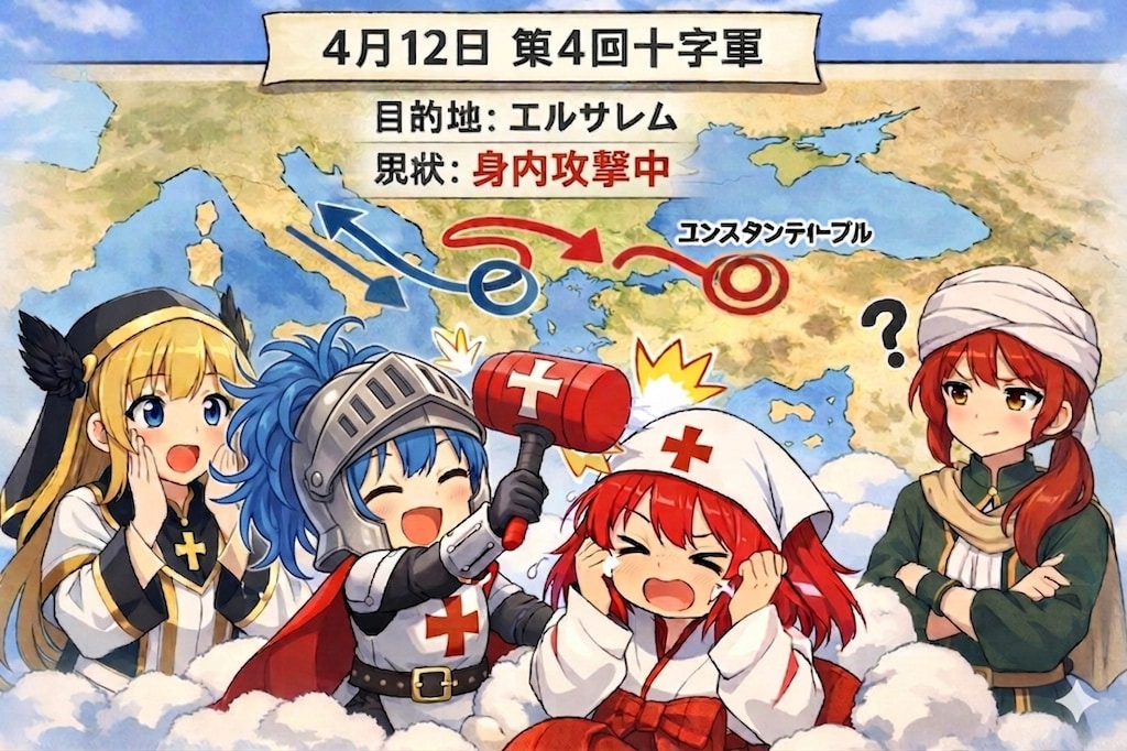 4月12日は第4回十字軍でキリスト教徒がキリスト教徒を攻め滅ぼした日
