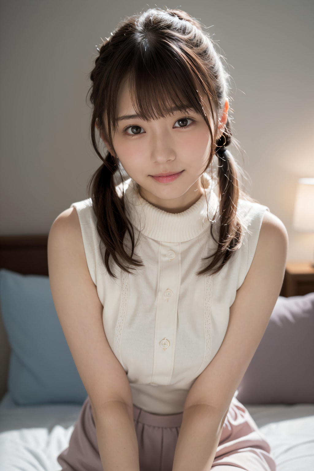 頬を赤くしている女性 3