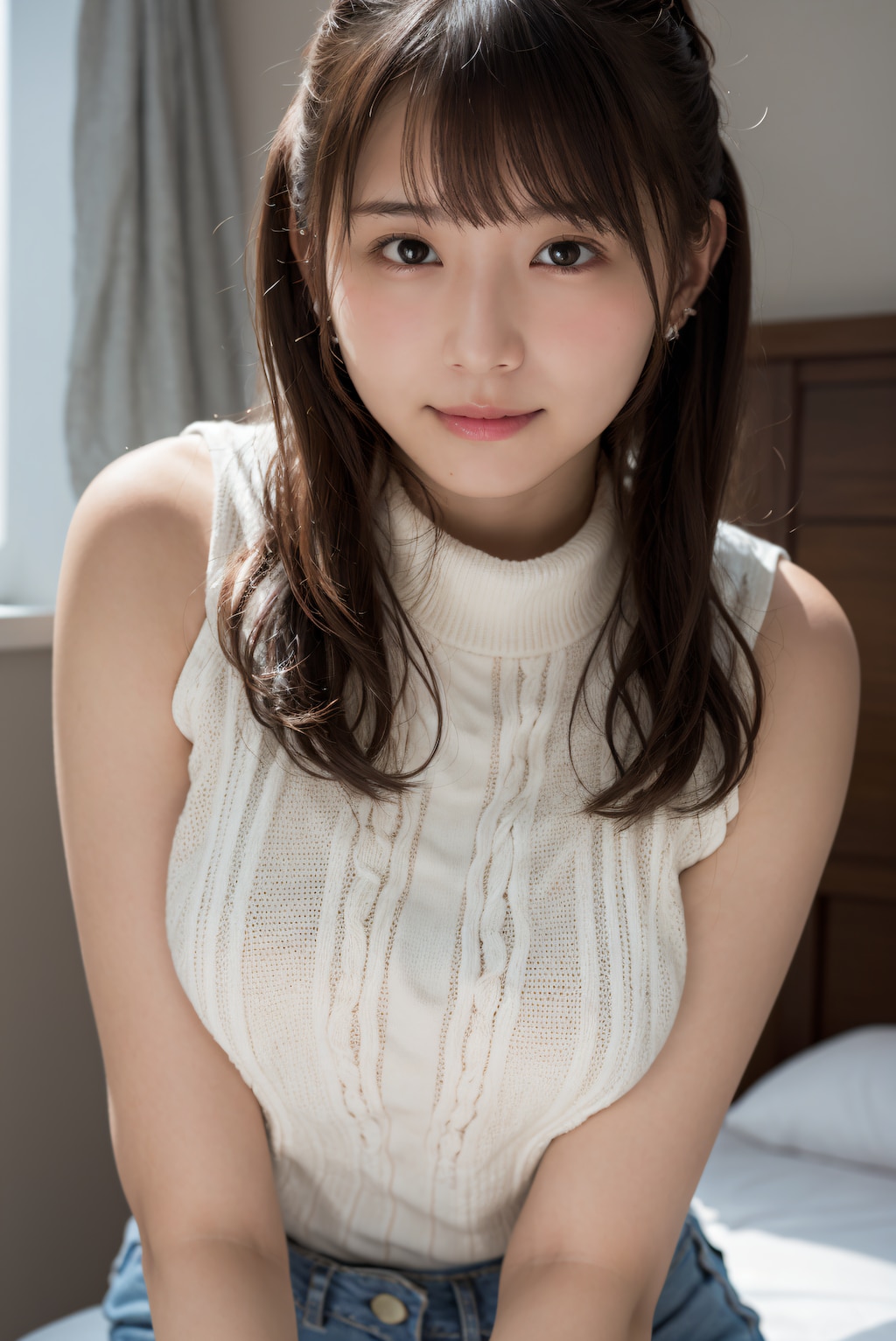 頬を赤くしている女性 3