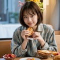 朝ごはんを食べるエッチな彼女 3枚目