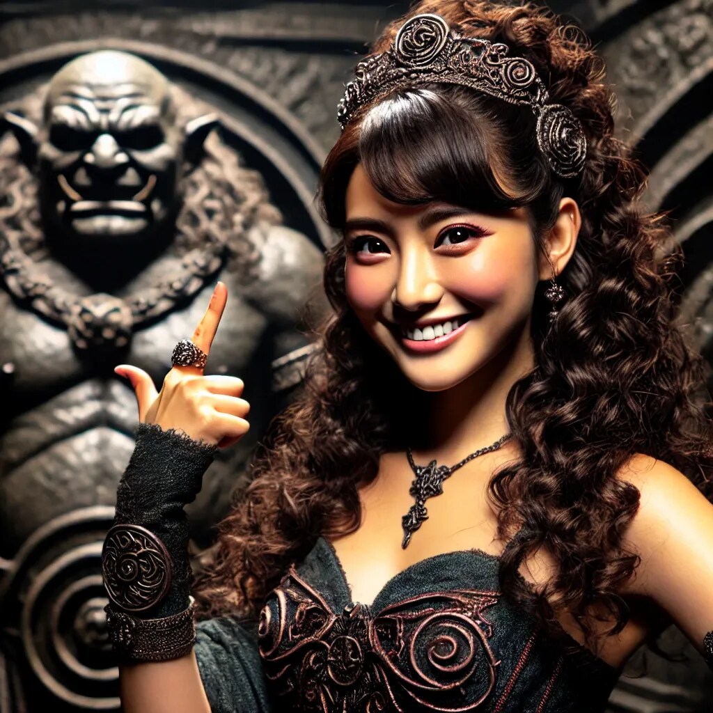 オーガーをけしかける魔導士