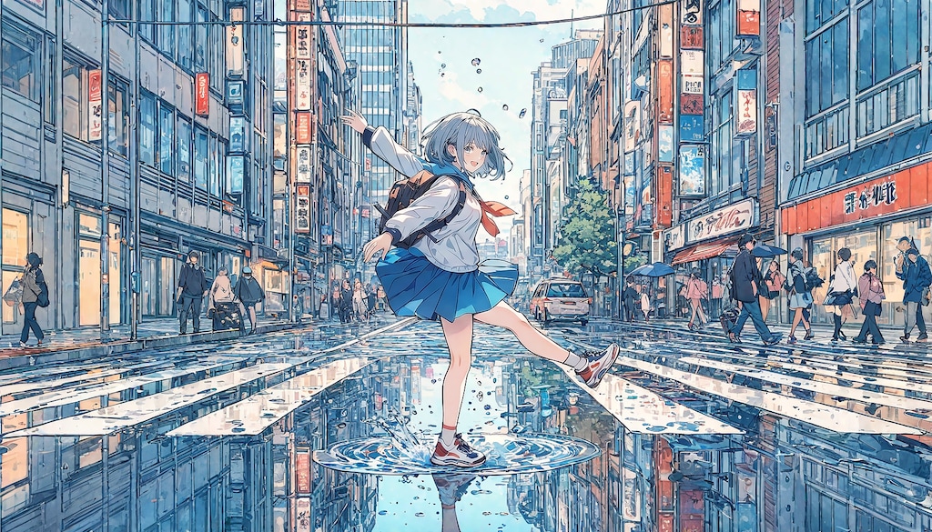 街と水たまり、少女263