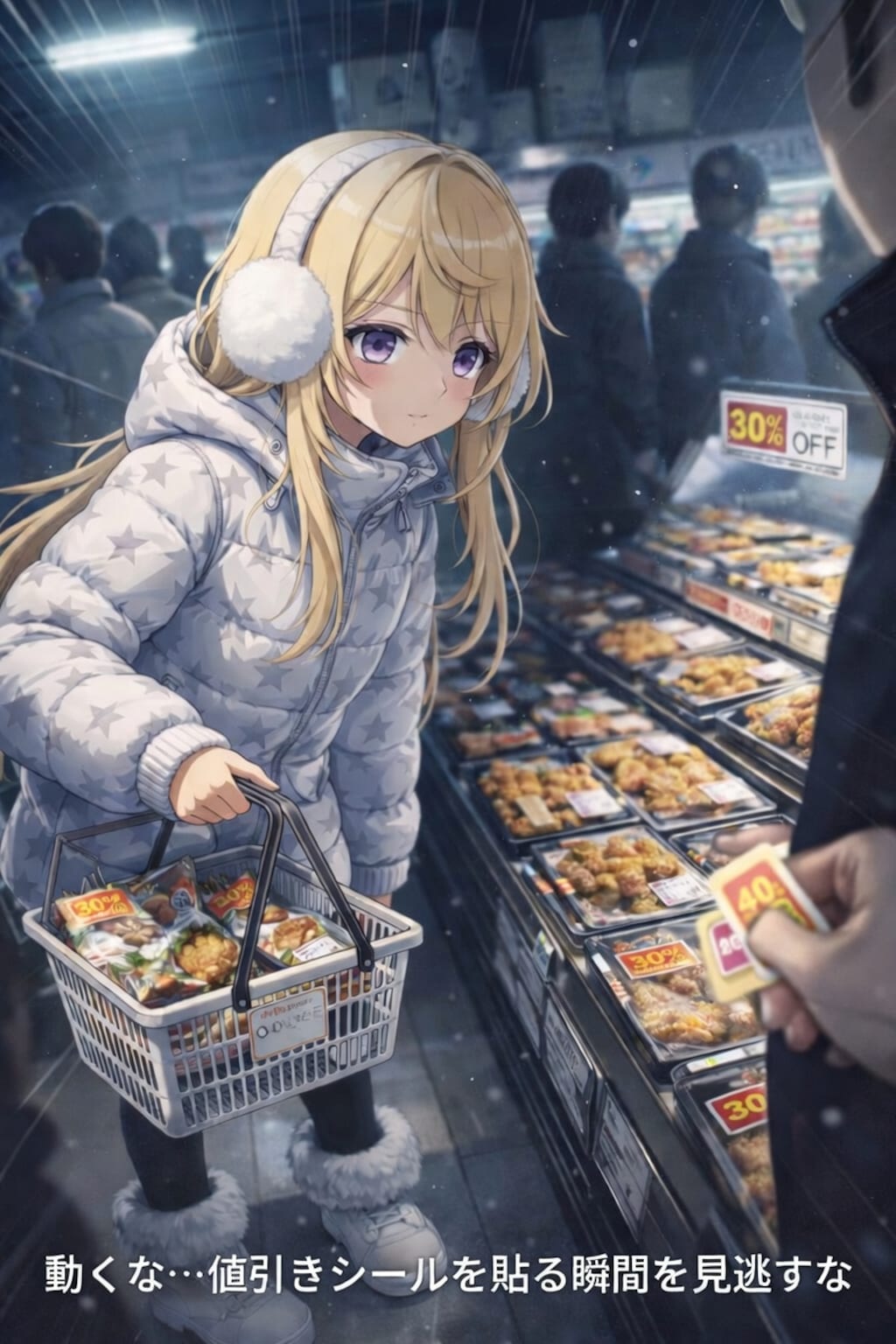 割引シール待機、配置完了