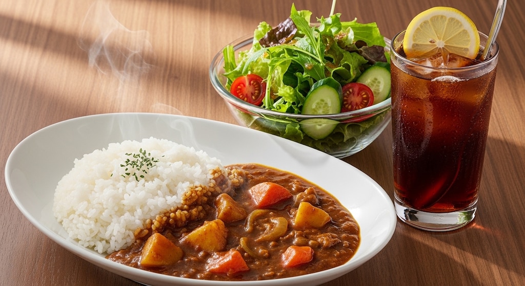 摩訶不思議食堂のカレーライスと紅茶のセット