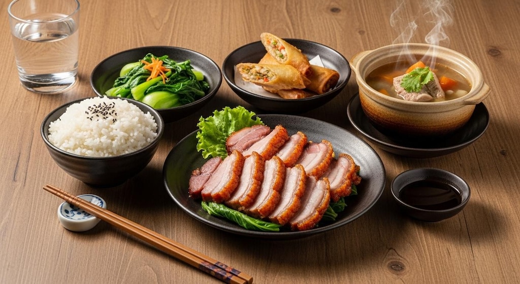 摩訶不思議食堂のローストポークセット