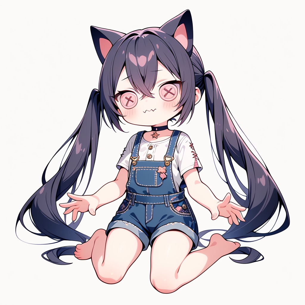 うちの子たちとボタンおめめチャレンジ