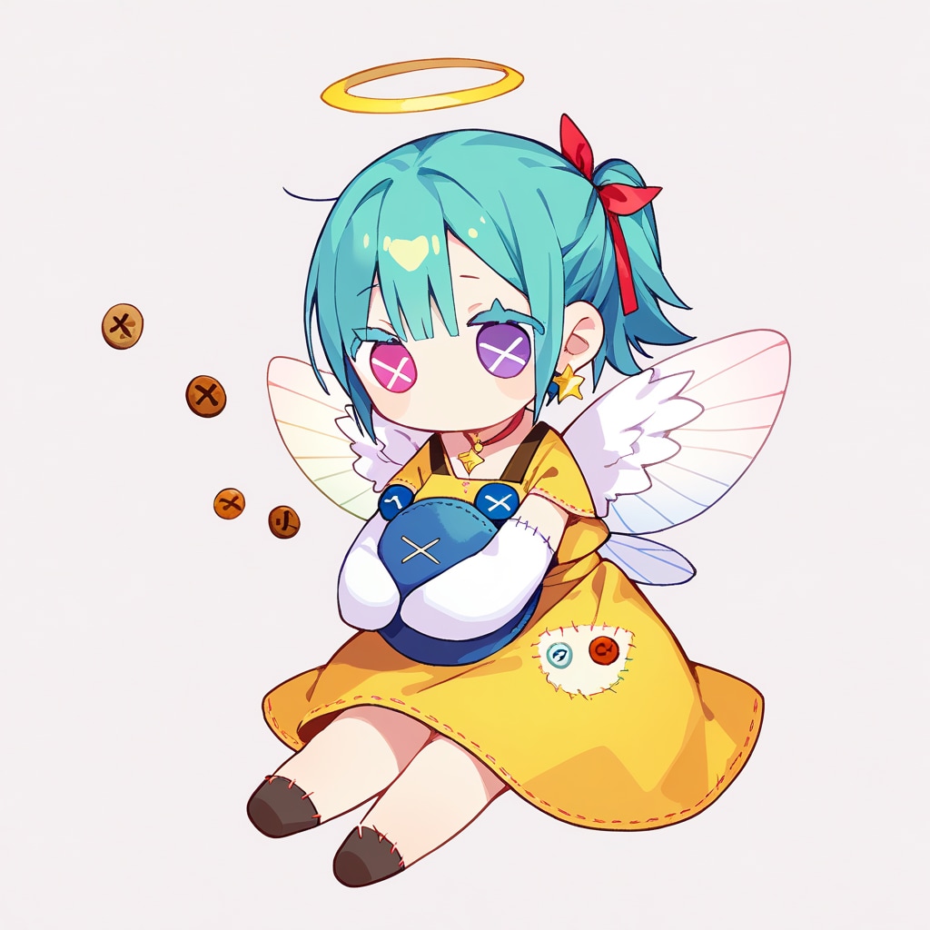 うちの子たちとボタンおめめチャレンジ