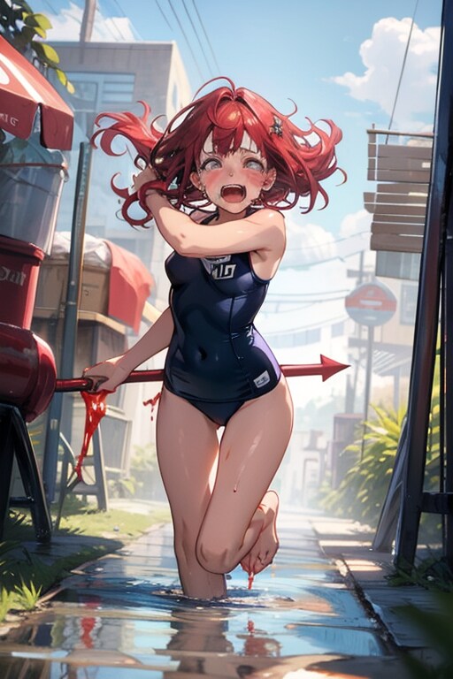 ドブを走るスク水鬼