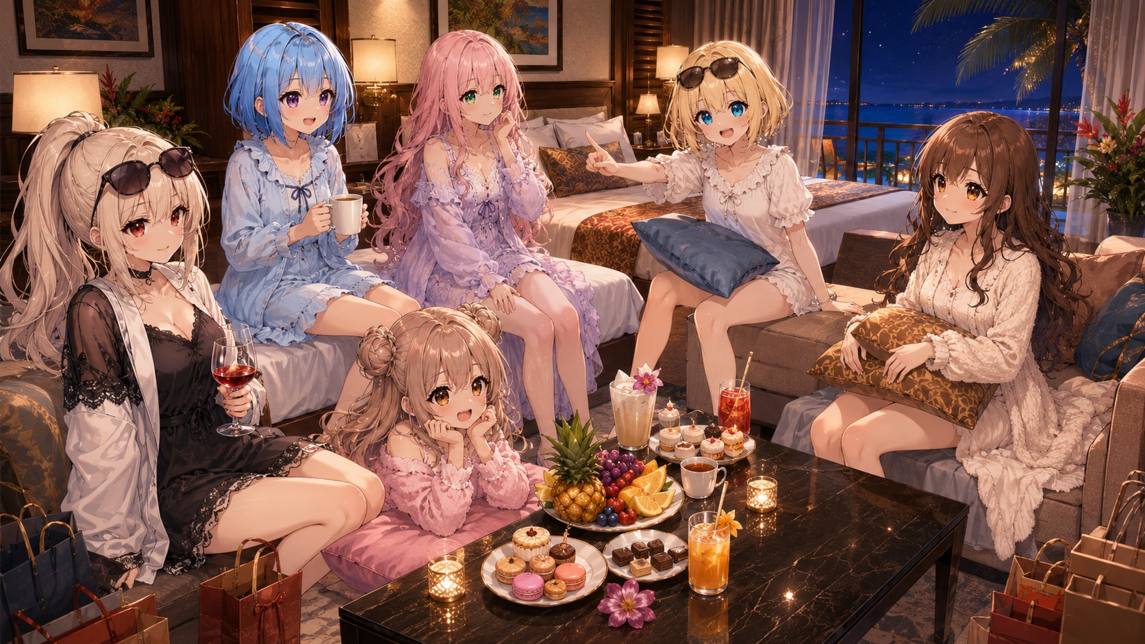 リゾートの夜はルームウェア女子会🌙💕