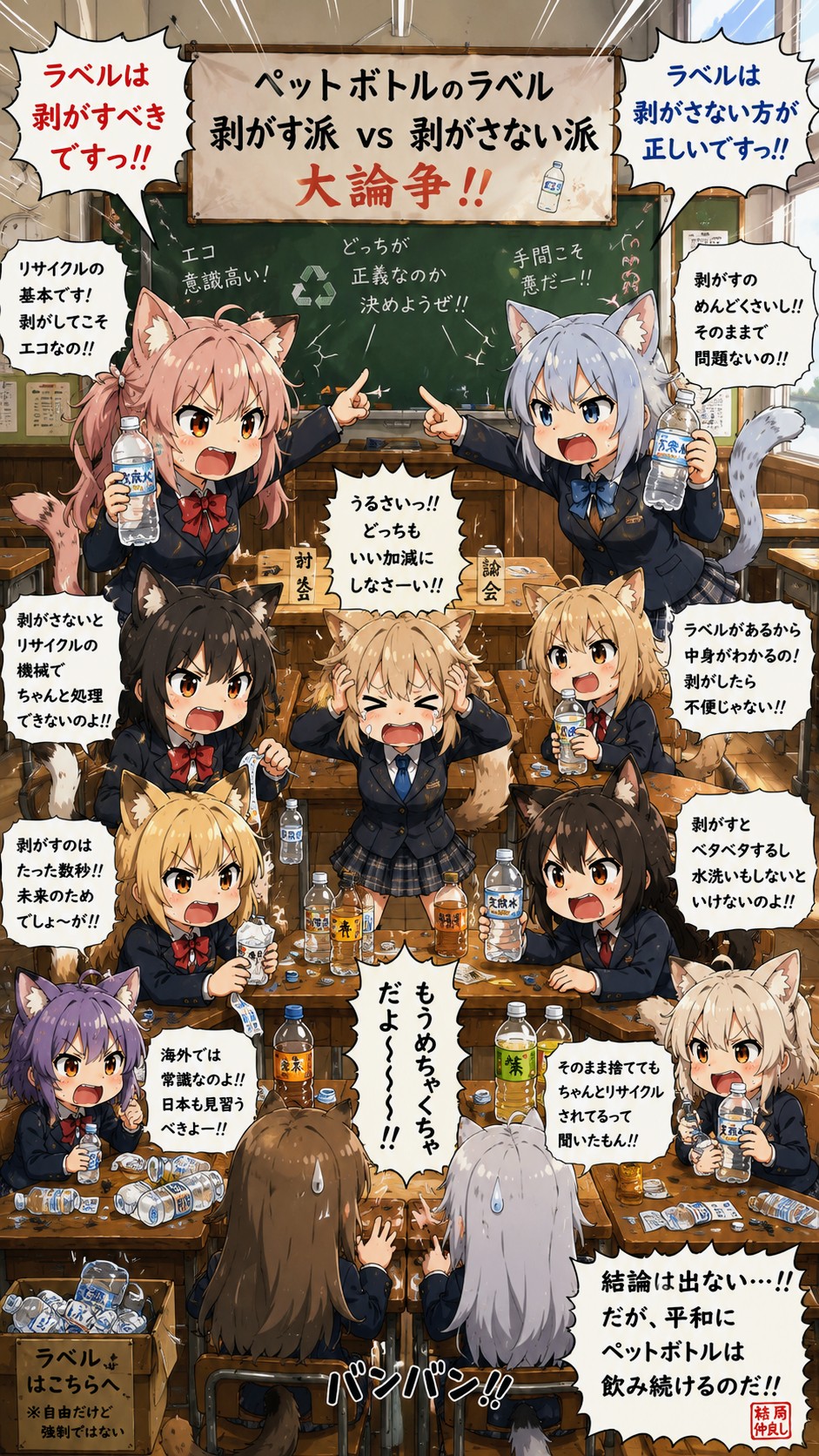 ペットボトルのラベル大論争💥