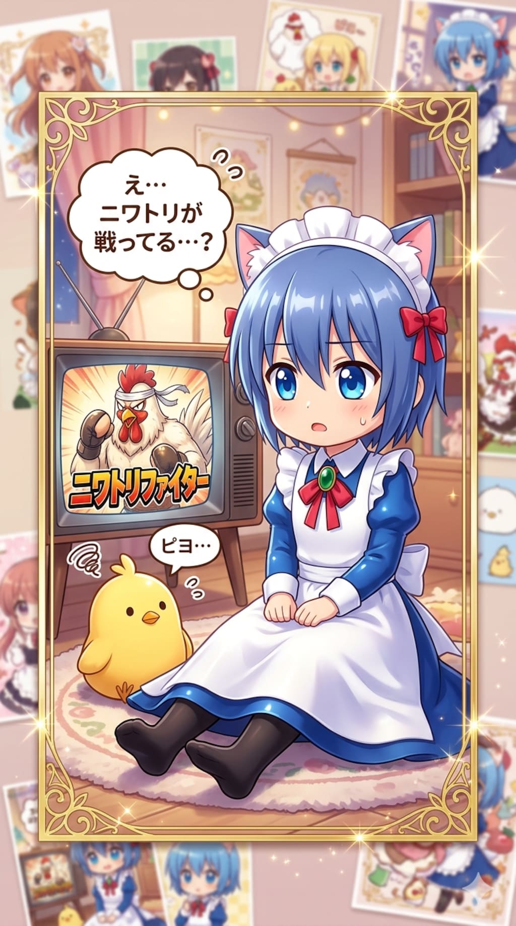 猫耳ちゃんとひよこ　ニワトリファイター