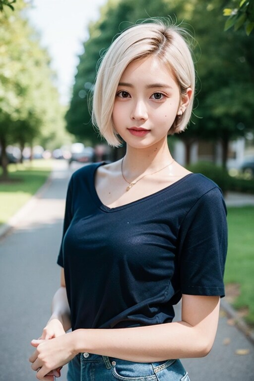 金髪ショートヘア