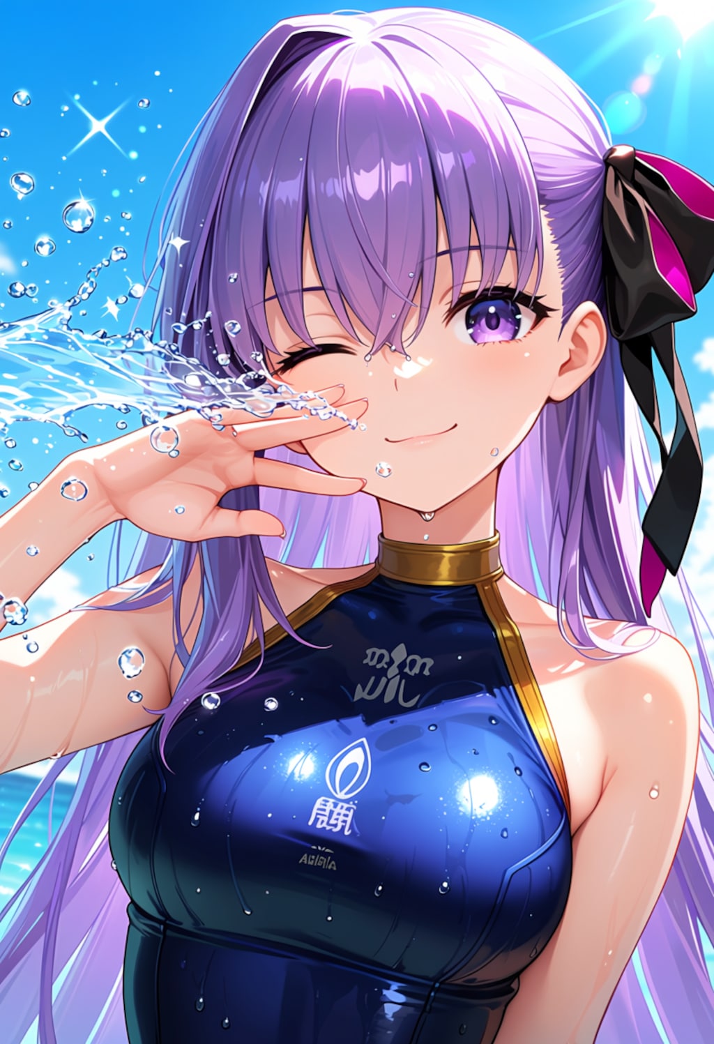 真夏の水遊び