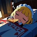 おピッツァ食べながら寝るのやめなさーい！😤🍕 4枚目