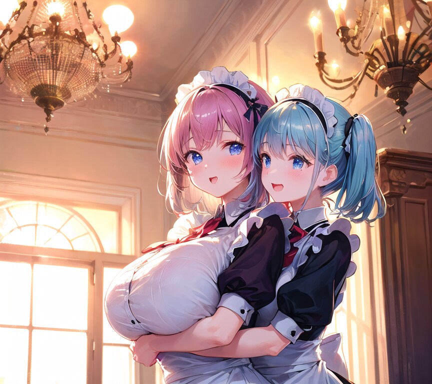 戯れるメイドさん達