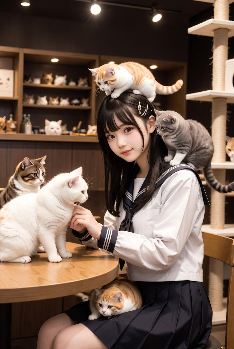 猫カフェ | の人気AIイラスト・グラビア