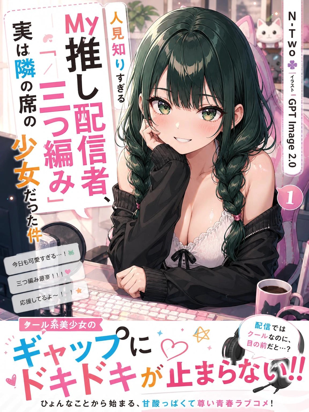推しの配信者が、実は隣の席の三つ編み女子だった件。