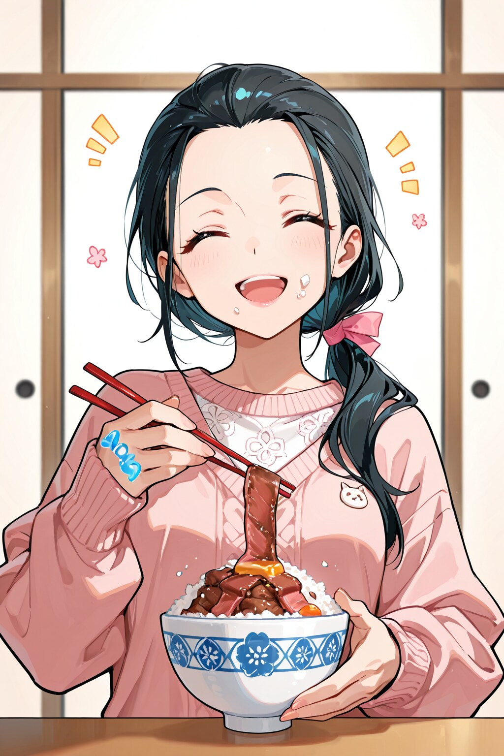 どんぶりご飯に肉