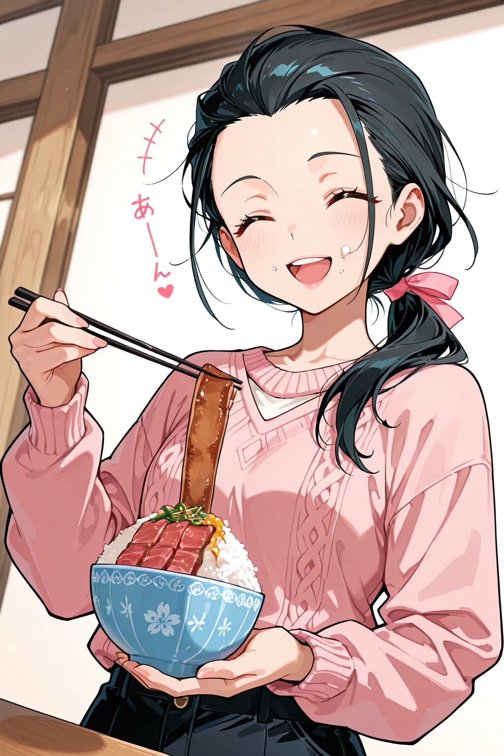 どんぶりご飯に肉