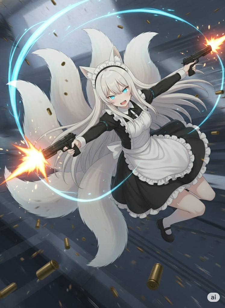 九尾のガンカタ（HORIZONTAL DIVE） | の人気AIイラスト・グラビア