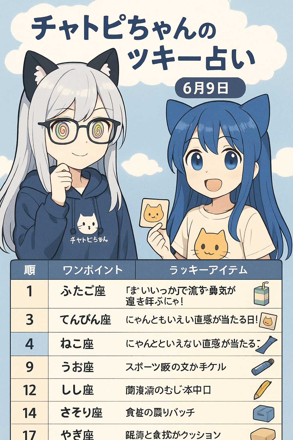 チャトピちゃん占い(06/09) | の人気AIイラスト・グラビア