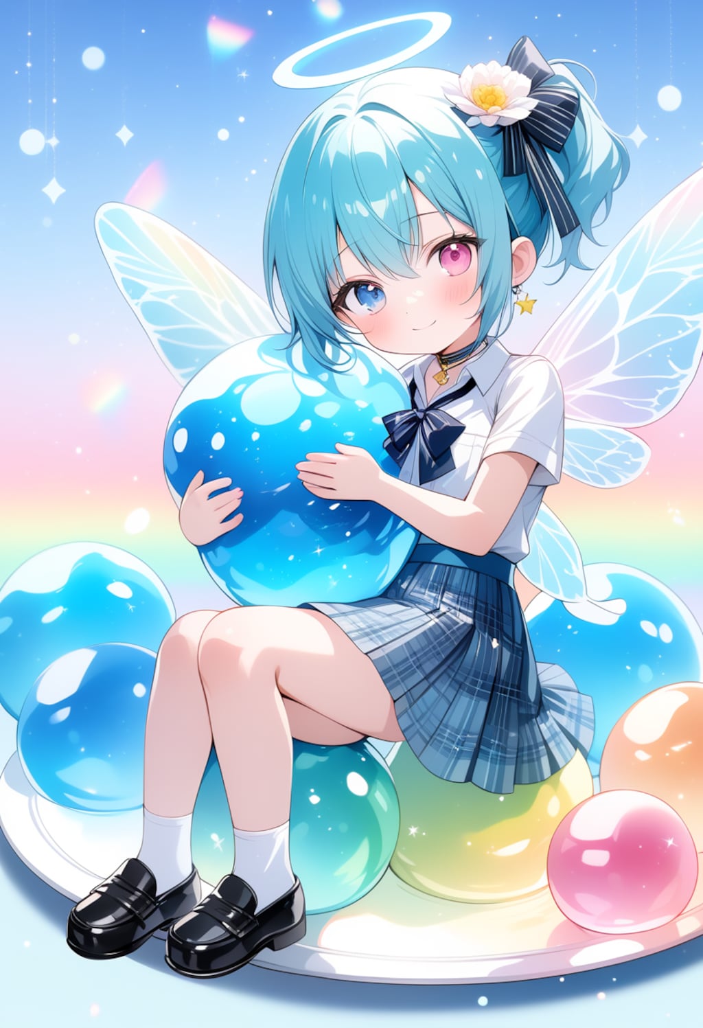 うちの子たちと青いやつ