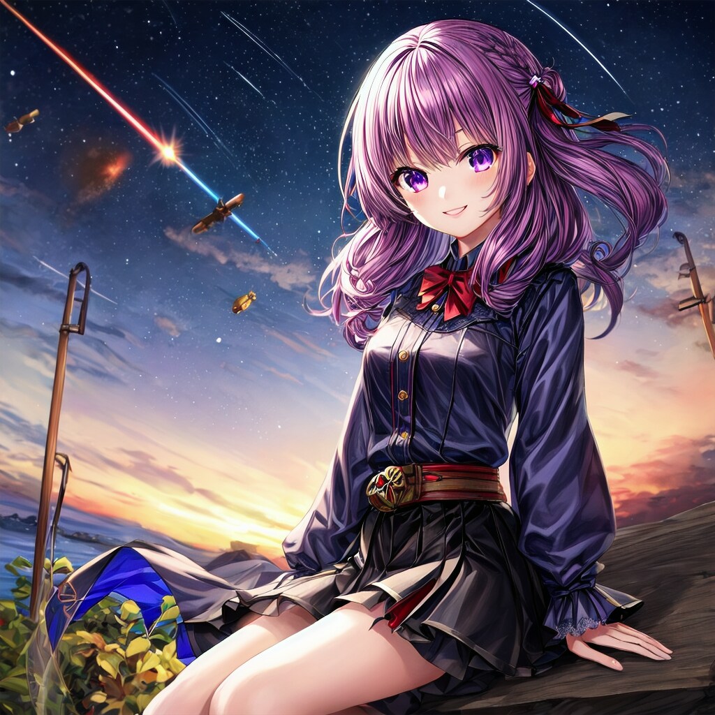 星空と女の子 a girl the the stars