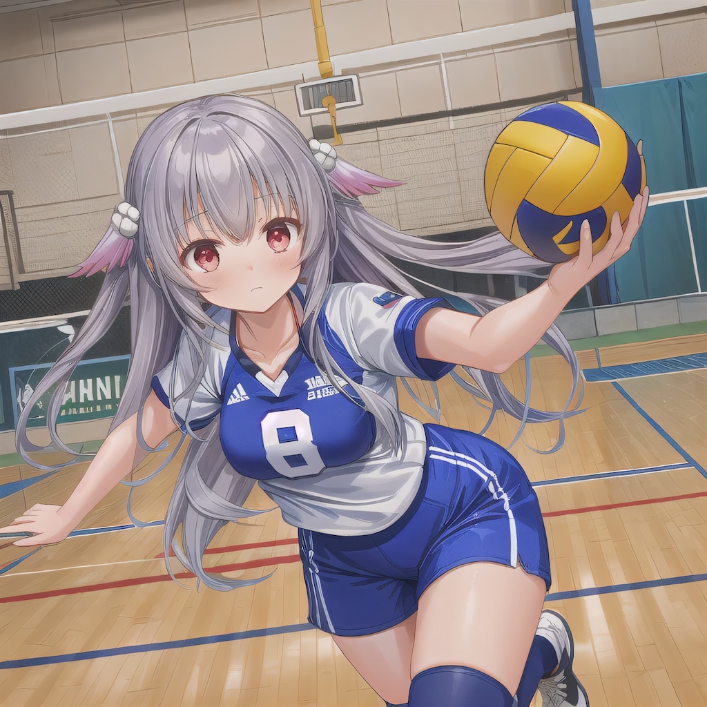 灰髪ロングでユニフォームの少女１０