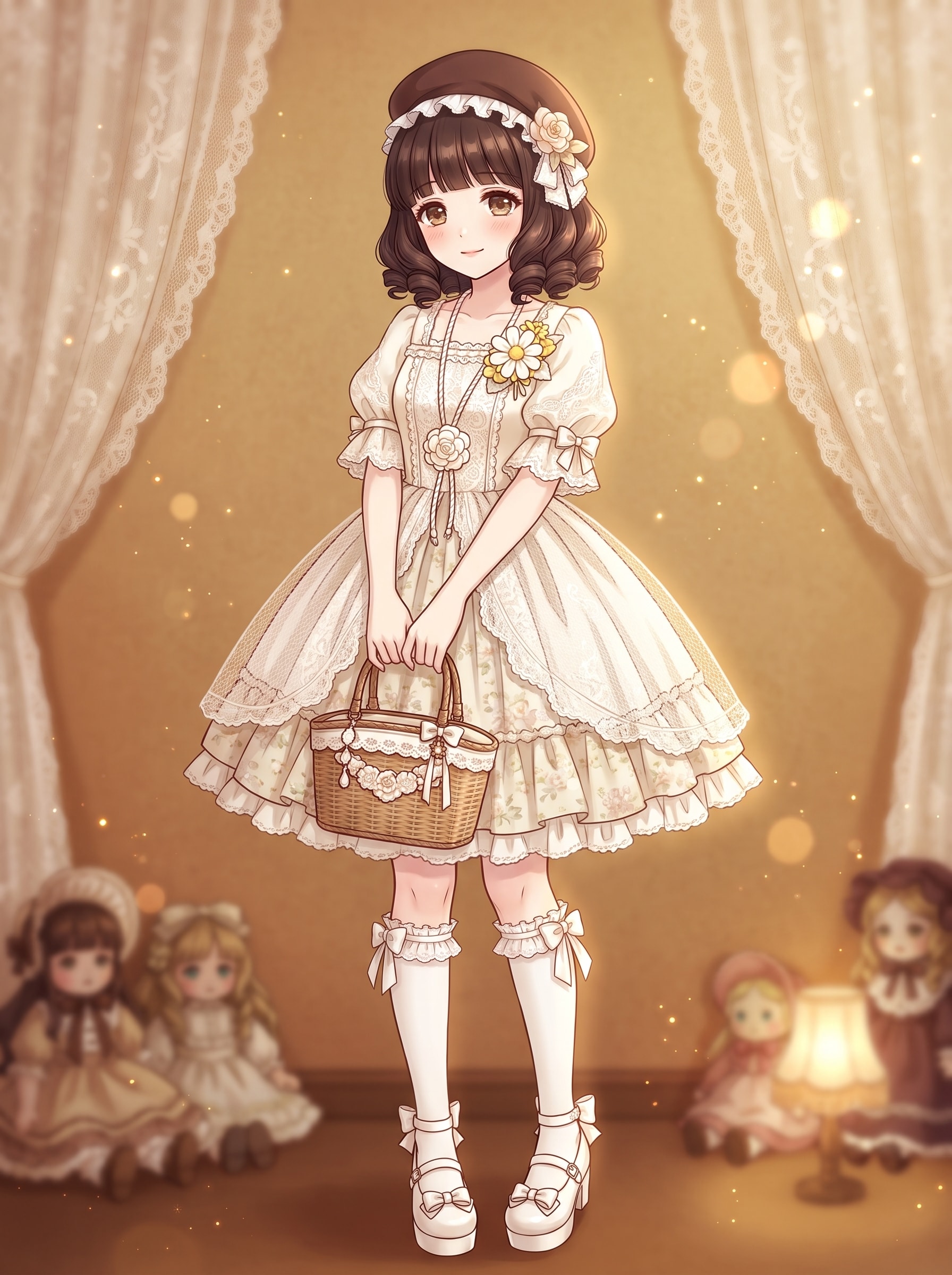 白花籠の少女 | の人気AIイラスト・グラビア