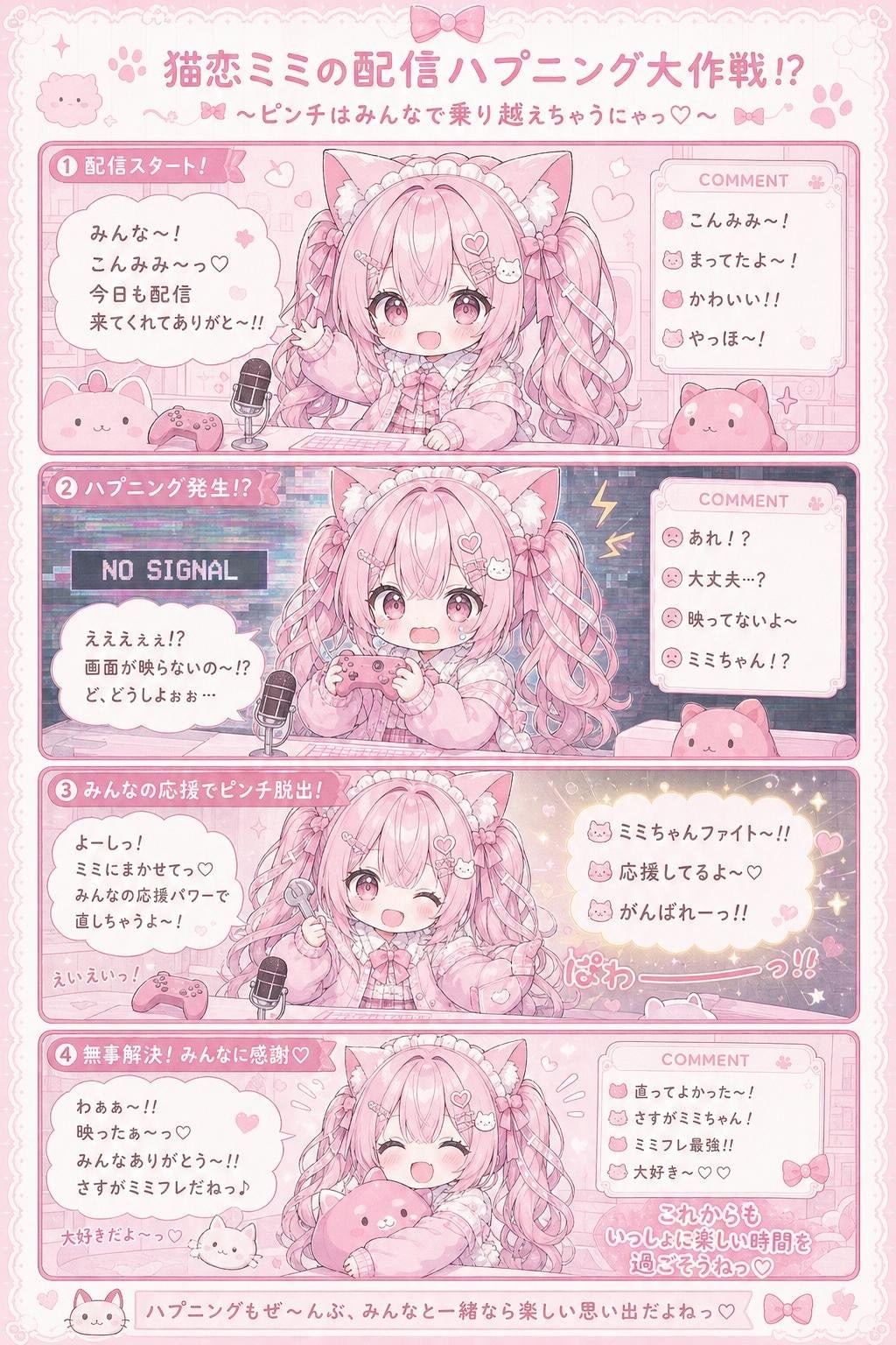 架空の配信者の4コマまんが