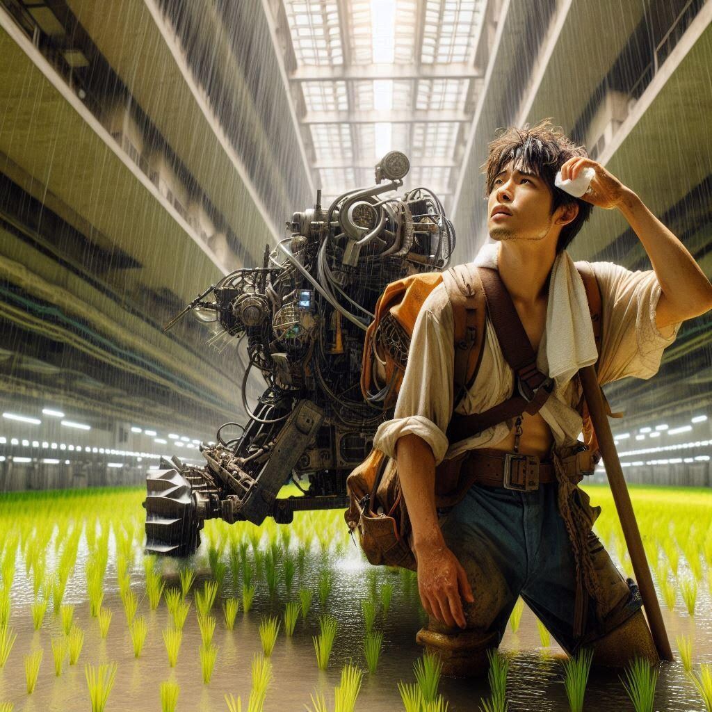 地下シェルターの田んぼ