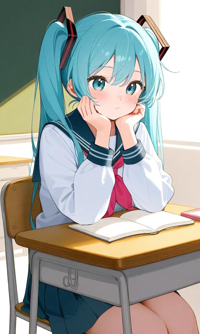 初音ミクさん授業中