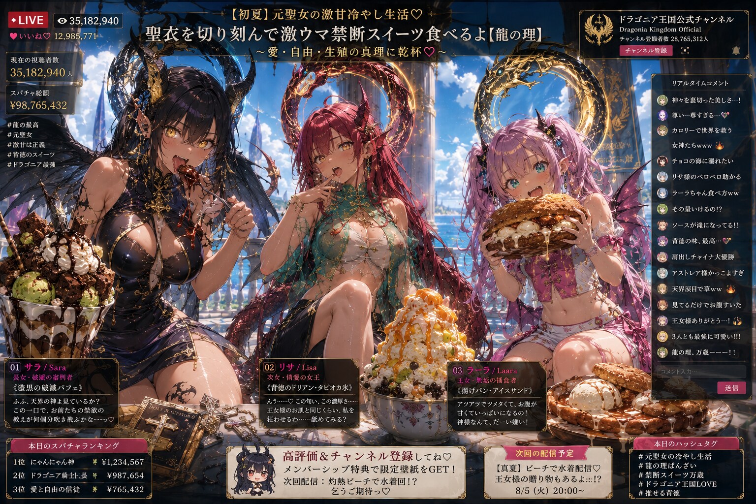 🍰 【初夏】元聖女の激甘冷やし生活♡ 聖衣を切り刻んで激ウマ禁断スイーツ食べるよ【龍の理】🥮