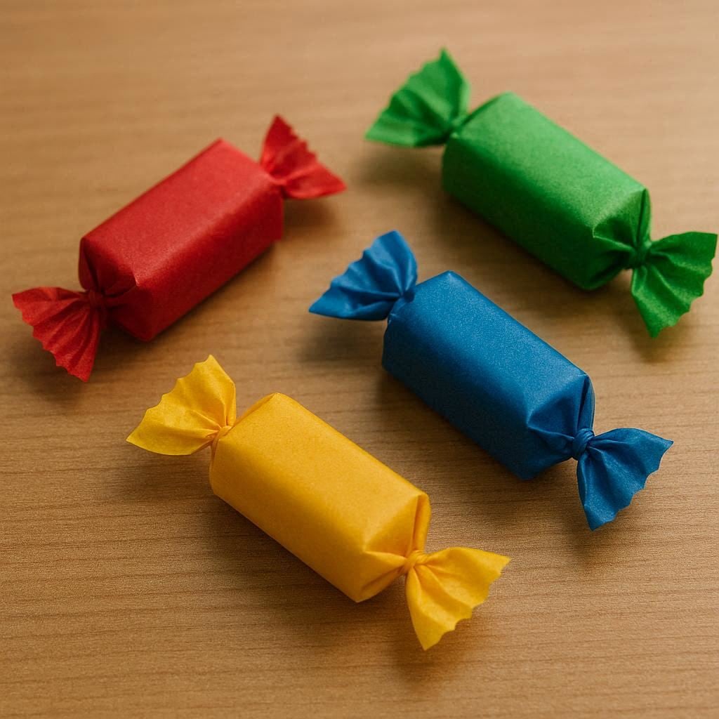 長方形の包みの飴