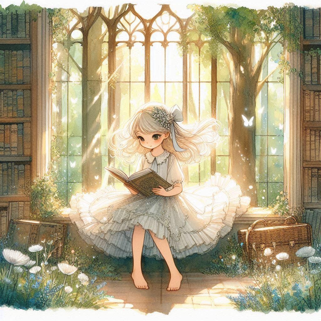 森の図書館で
