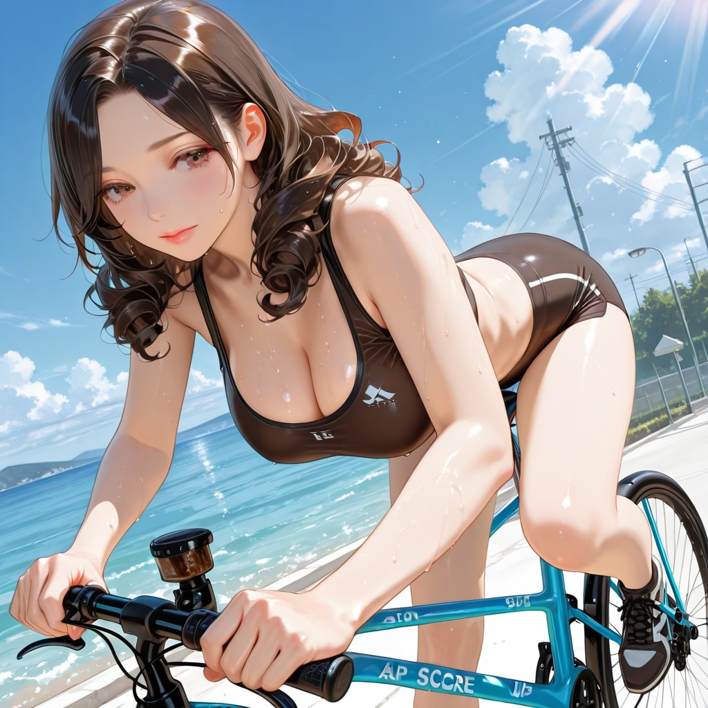 のぞみさん、スポーツウェアサイクリング
