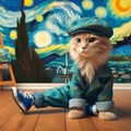 ゴッホになった猫 8枚目