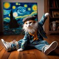 ゴッホになった猫 6枚目