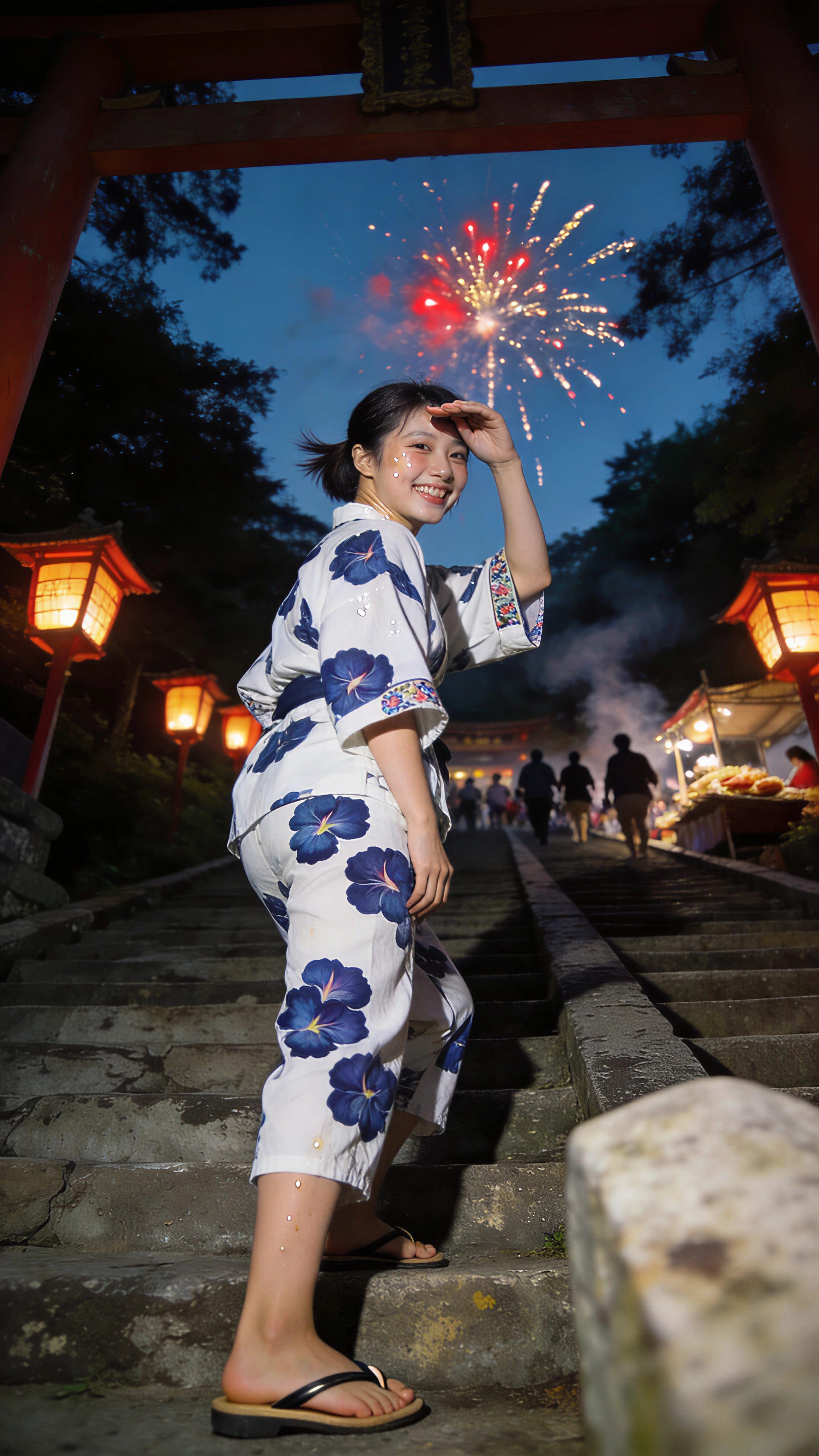 Fireworks Beyond the Torii