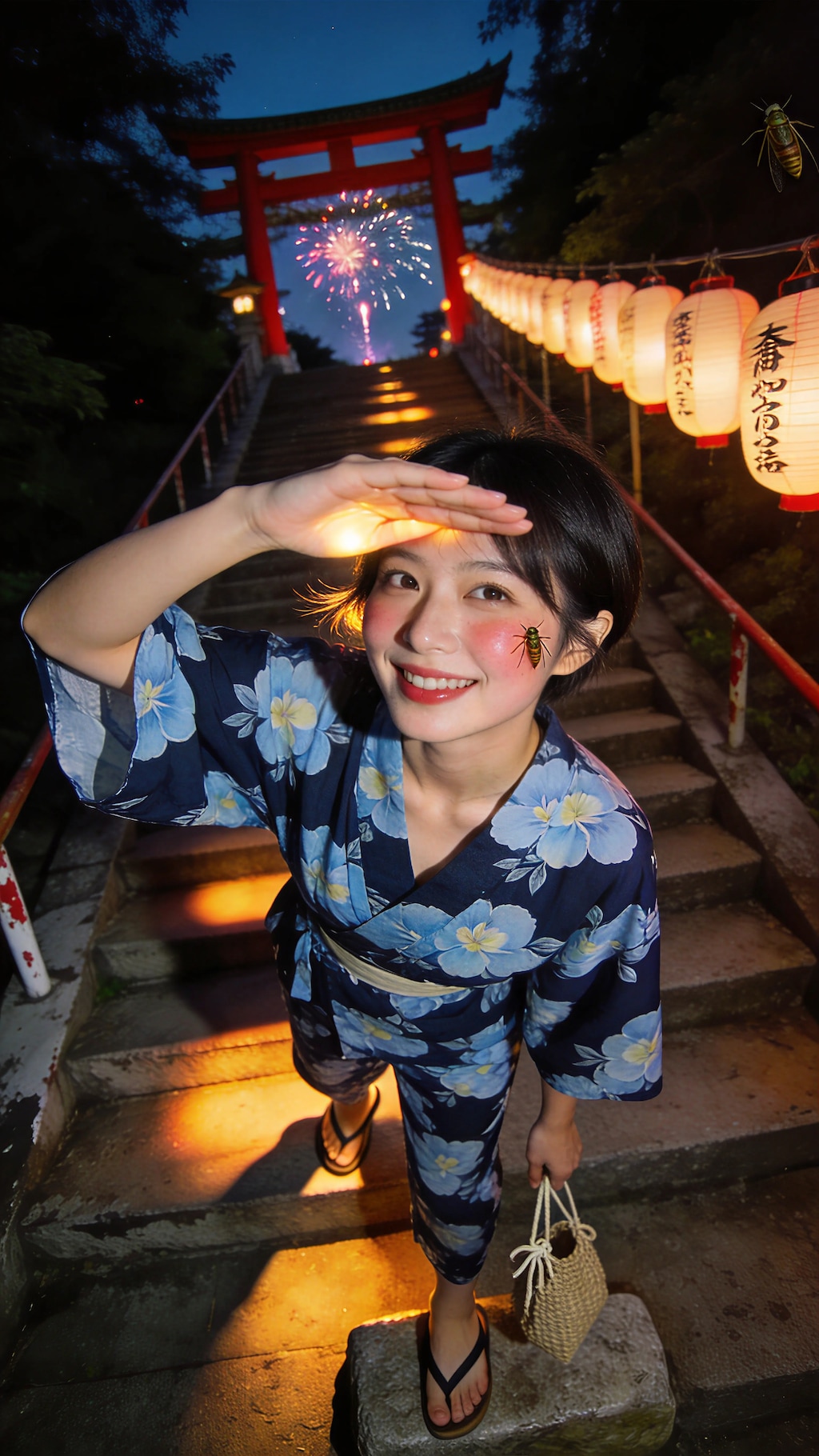 Fireworks Beyond the Torii