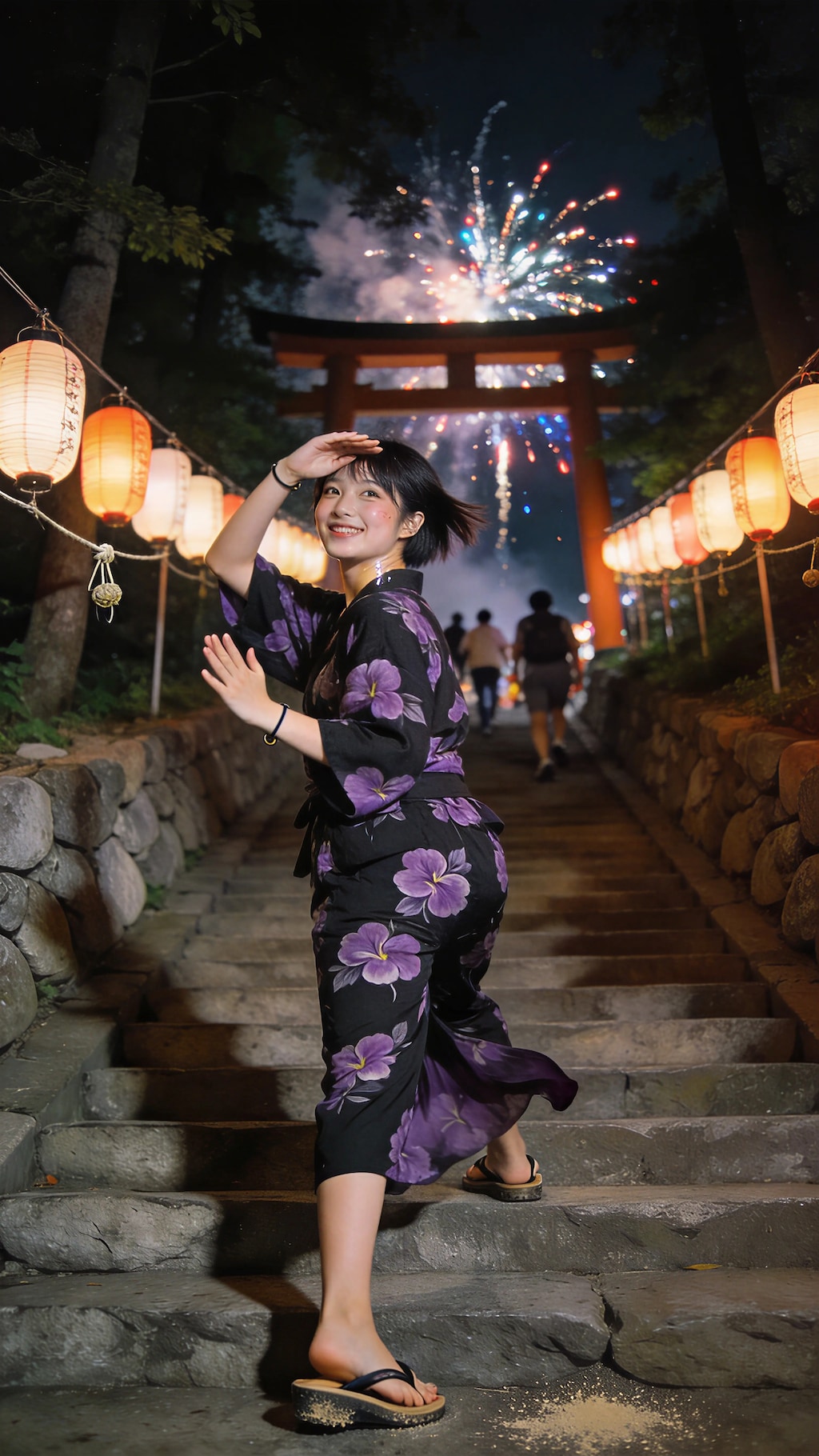 Fireworks Beyond the Torii