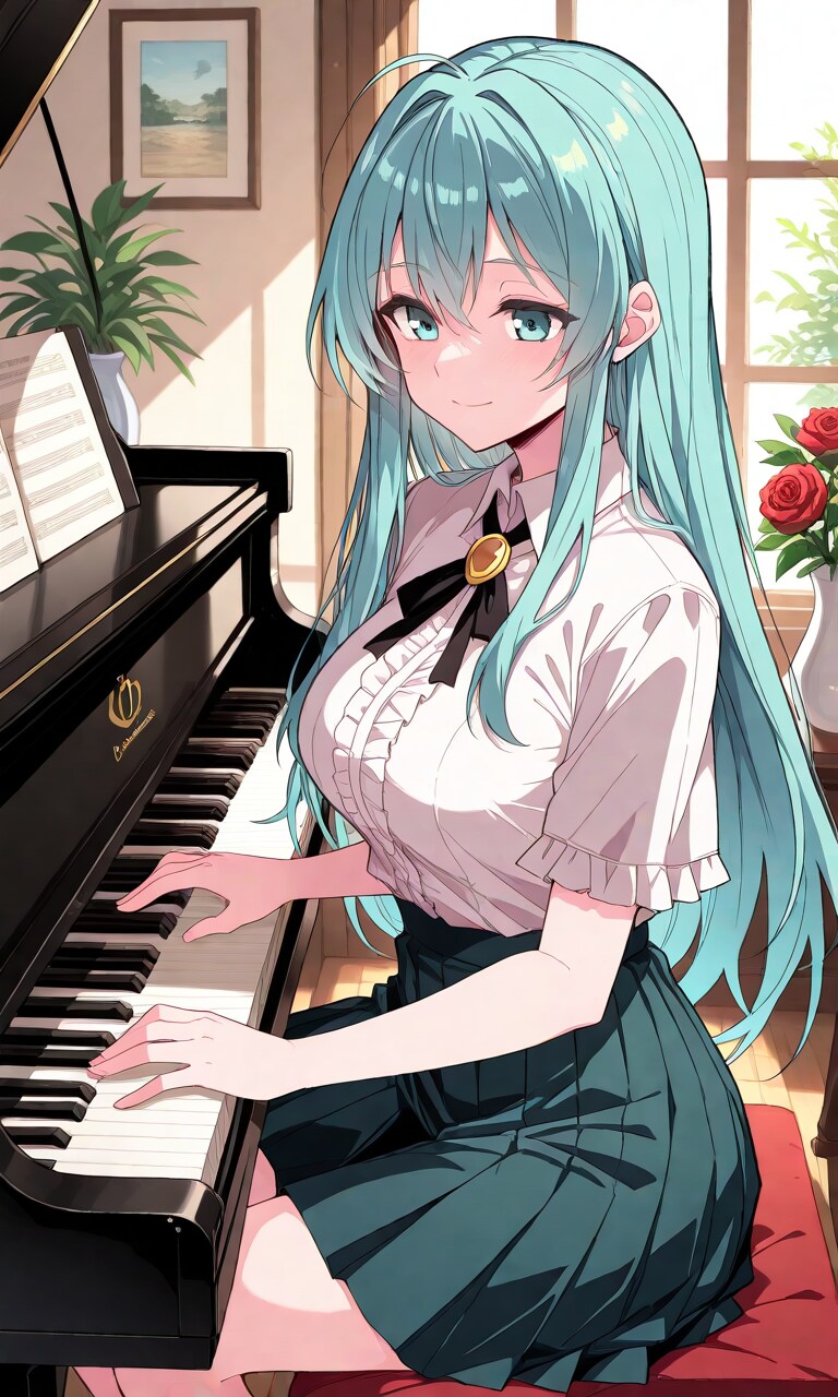 ピアノ弾くルネス王女