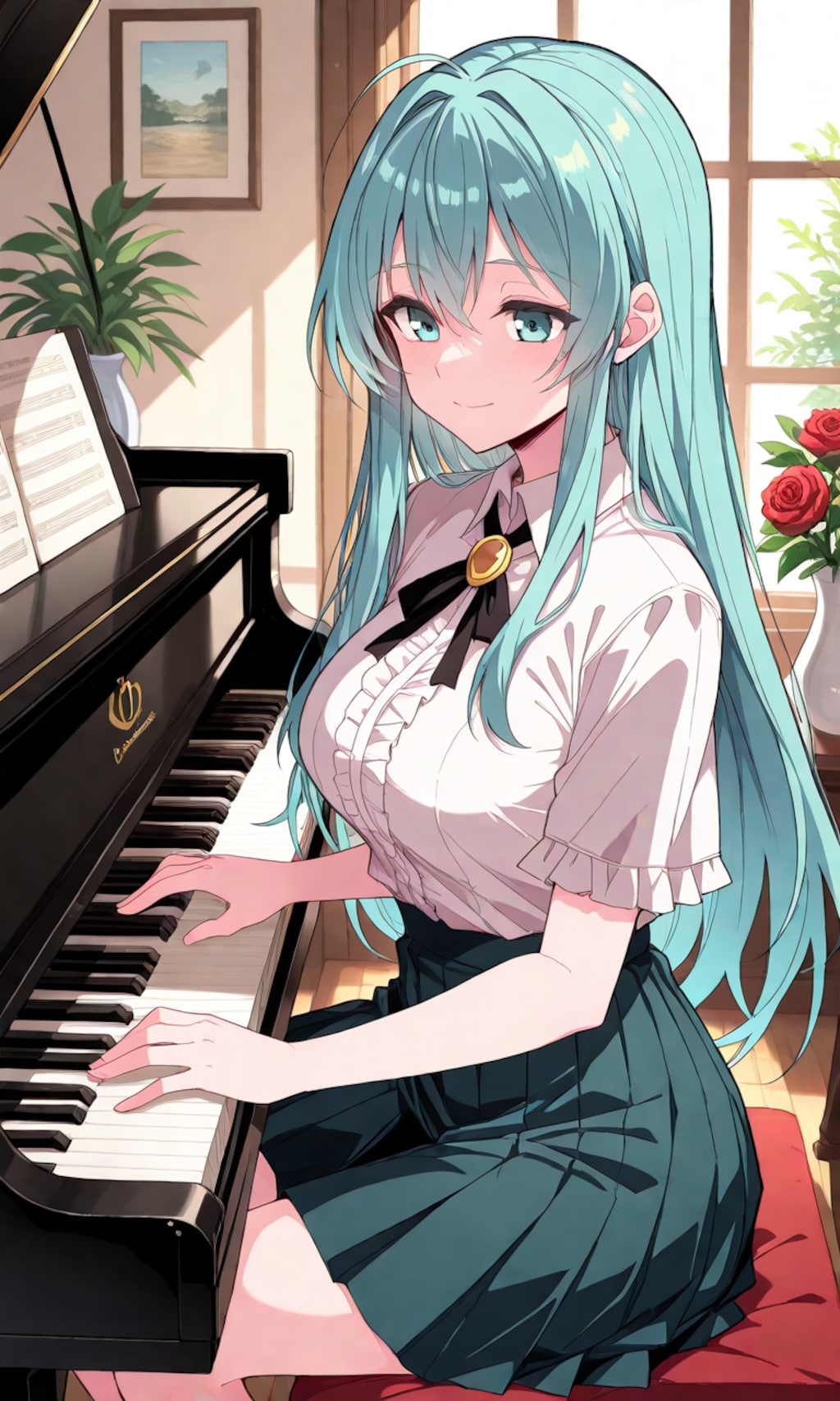 ピアノ弾くルネス王女