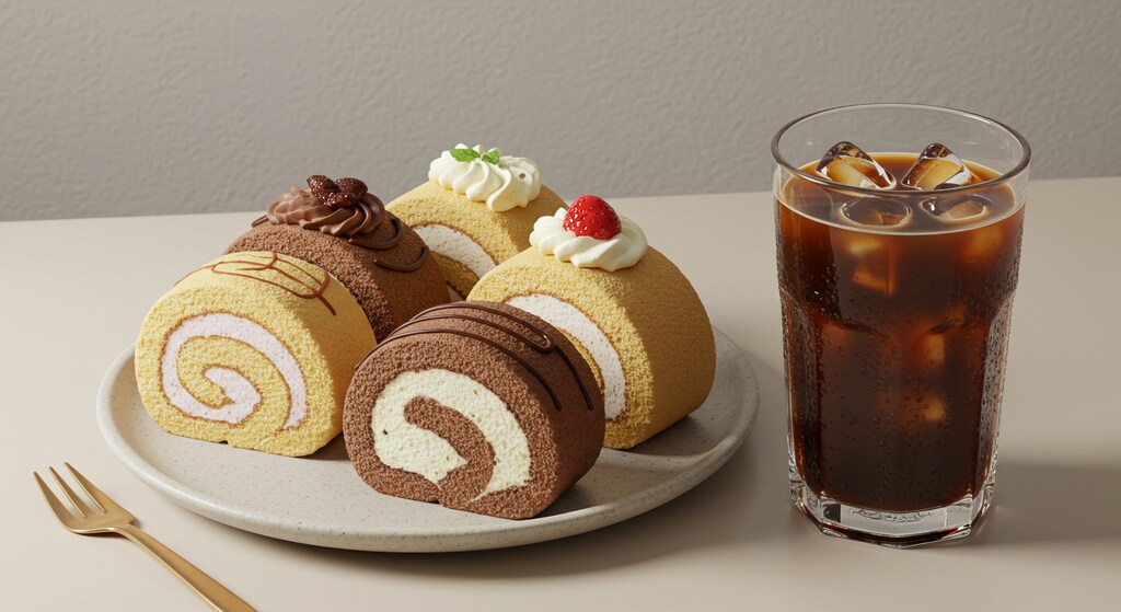 デザートのロールケーキ食べ放題