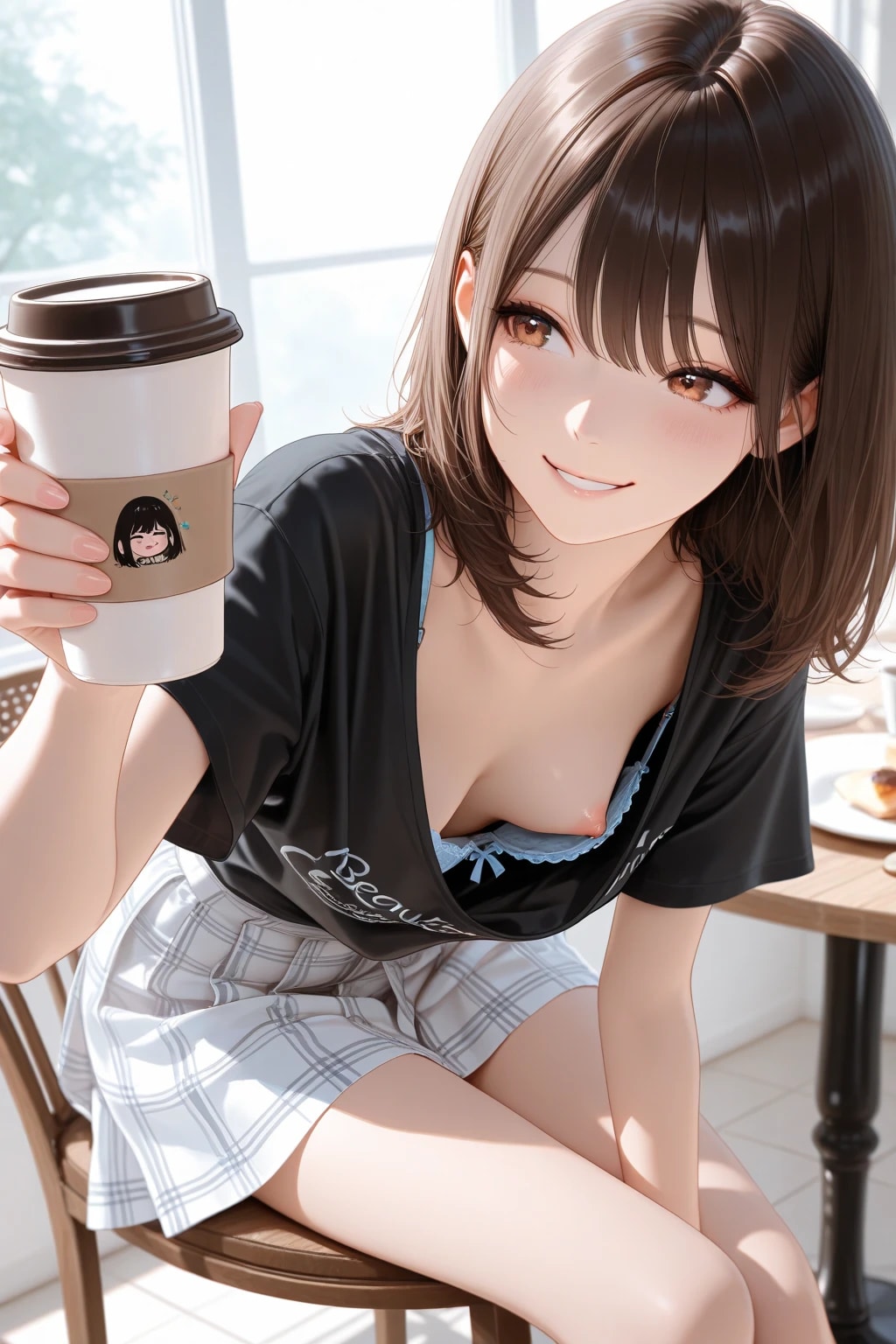 カフェde胸チラ