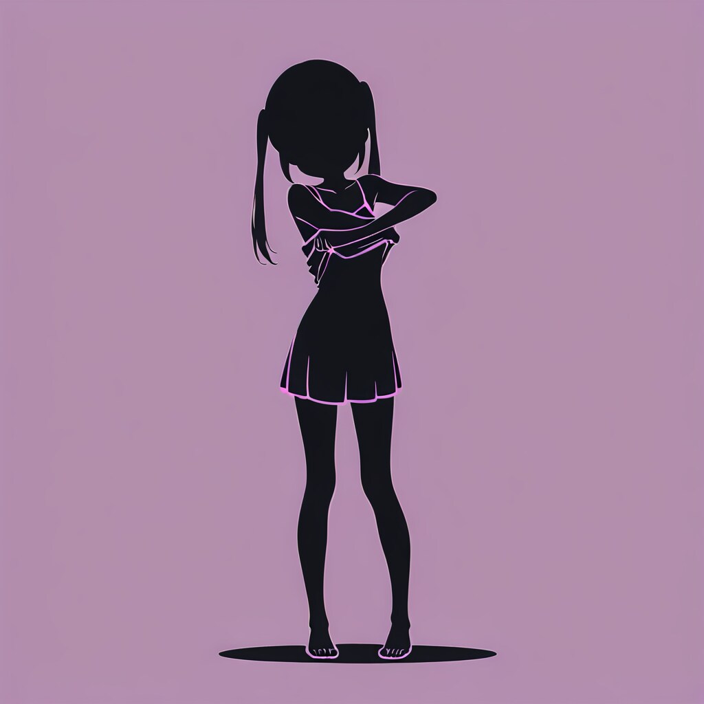 シルエット着替え
